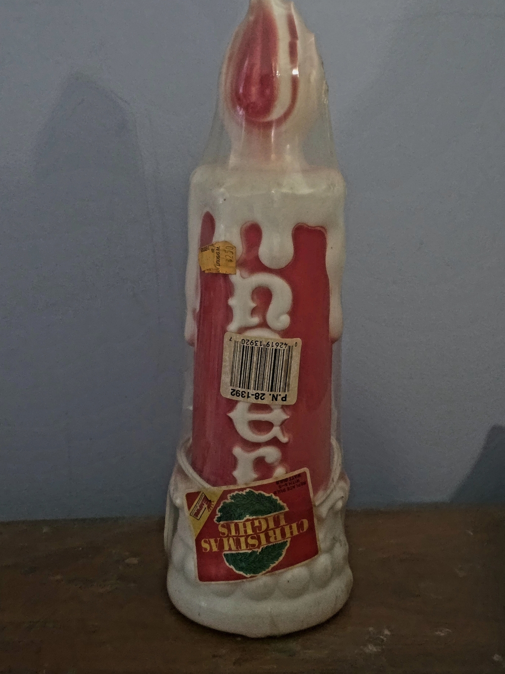 Christmas Empire Plastic 13" Blow Mold NOEL Candle NOS Original Packaging